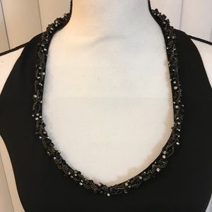 SB Black sleeveless top metal beads front and back design